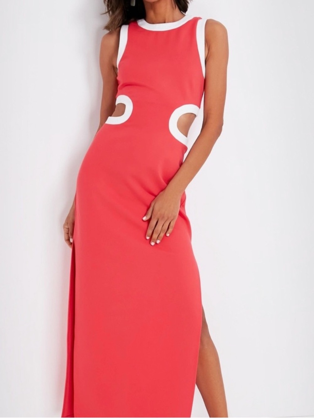 STAUD Dolce Dress Hibiscus EUC